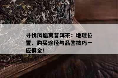 寻找凤凰窝普洱茶：地理位置、购买途径与品鉴技巧一应俱全！