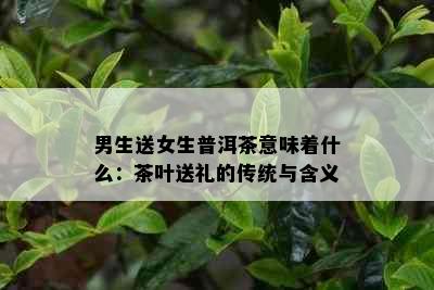 男生送女生普洱茶意味着什么：茶叶送礼的传统与含义