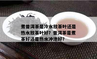 煮普洱茶是冷水放茶叶还是热水放茶叶好？普洱茶是煮茶好还是热水冲泡好？