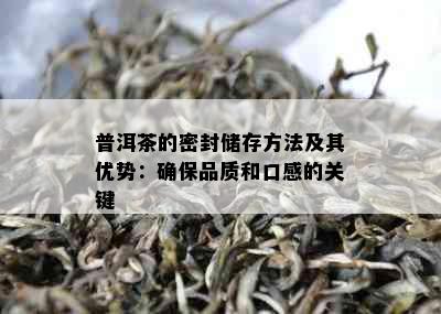 普洱茶的密封储存方法及其优势：确保品质和口感的关键