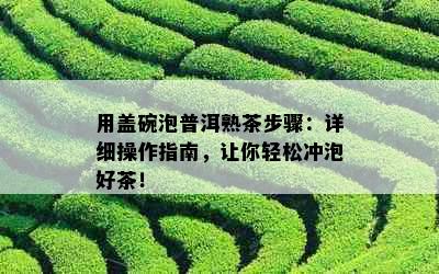 用盖碗泡普洱熟茶步骤：详细操作指南，让你轻松冲泡好茶！