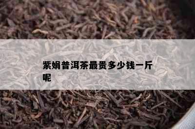 紫娟普洱茶最贵多少钱一斤呢