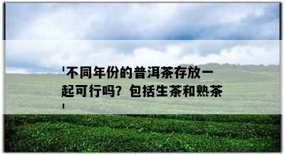 '不同年份的普洱茶存放一起可行吗？包括生茶和熟茶'