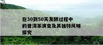 在30到50天发酵过程中的普洱茶演变及其独特风味探究