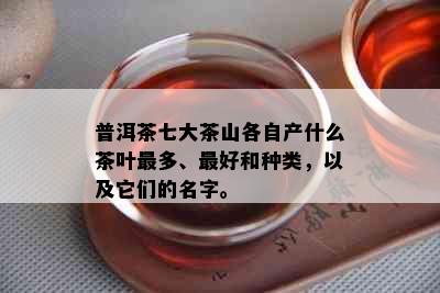 普洱茶七大茶山各自产什么茶叶最多、更好和种类，以及它们的名字。