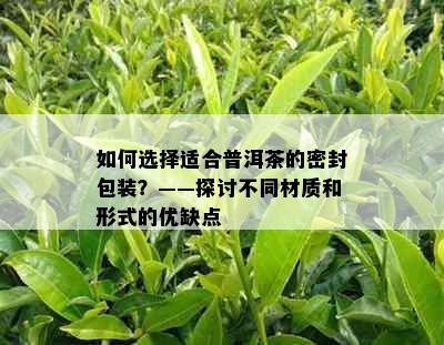 如何选择适合普洱茶的密封包装？——探讨不同材质和形式的优缺点