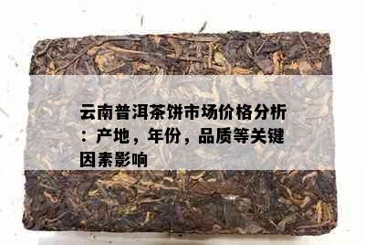 云南普洱茶饼市场价格分析：产地，年份，品质等关键因素影响