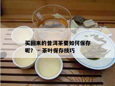 买回来的普洱茶要如何保存呢？ - 茶叶保存技巧