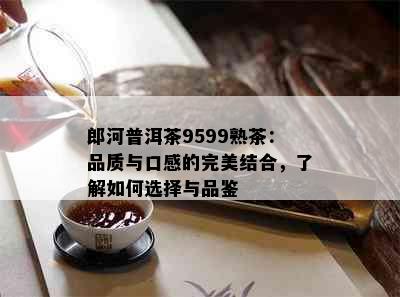 郎河普洱茶9599熟茶：品质与口感的完美结合，了解如何选择与品鉴