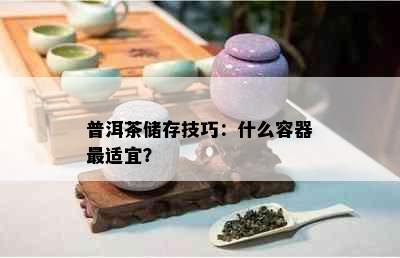 普洱茶储存技巧：什么容器最适宜？