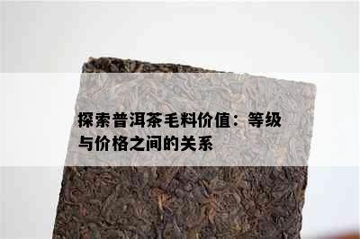 探索普洱茶毛料价值：等级与价格之间的关系