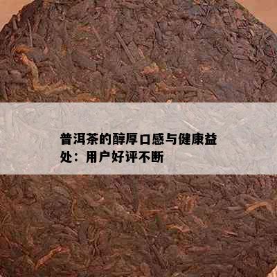 普洱茶的醇厚口感与健康益处：用户好评不断