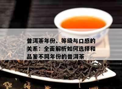 普洱茶年份、等级与口感的关系：全面解析如何选择和品鉴不同年份的普洱茶