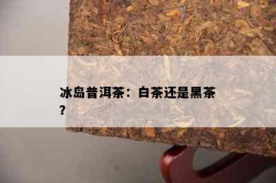 冰岛普洱茶：白茶还是黑茶？