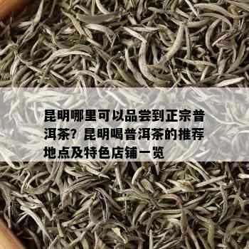 昆明哪里可以品尝到正宗普洱茶？昆明喝普洱茶的推荐地点及特色店铺一览