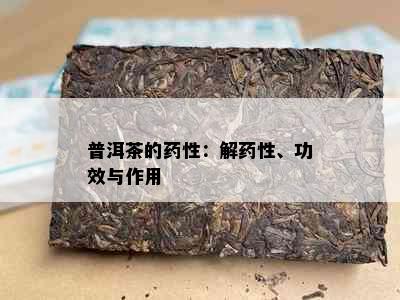 普洱茶的性：解性、功效与作用