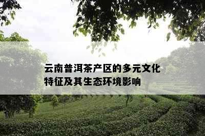 云南普洱茶产区的多元文化特征及其生态环境影响