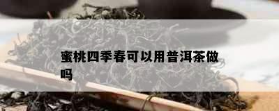 蜜桃四季春可以用普洱茶做吗