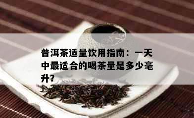 普洱茶适量饮用指南：一天中最适合的喝茶量是多少毫升？