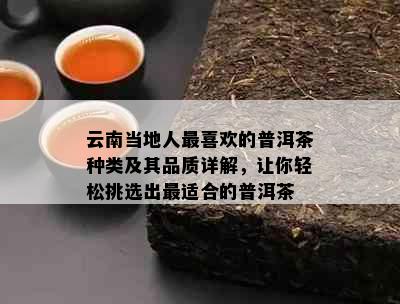 云南当地人最喜欢的普洱茶种类及其品质详解，让你轻松挑选出最适合的普洱茶