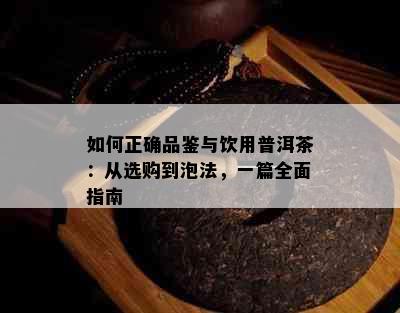 如何正确品鉴与饮用普洱茶：从选购到泡法，一篇全面指南