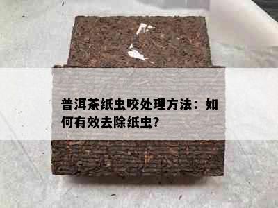 普洱茶纸虫咬处理方法：如何有效去除纸虫？