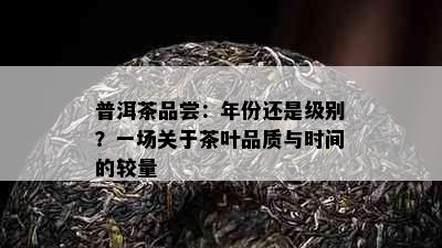 普洱茶品尝：年份还是级别？一场关于茶叶品质与时间的较量