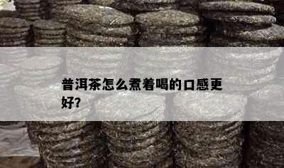 普洱茶怎么煮着喝的口感更好？