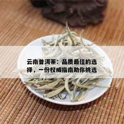 云南普洱茶：品质更佳的选择，一份权威指南助你挑选