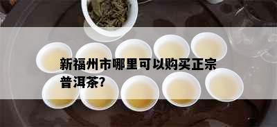 新福州市哪里可以购买正宗普洱茶？