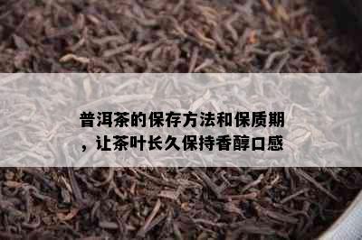 普洱茶的保存方法和保质期，让茶叶长久保持香醇口感