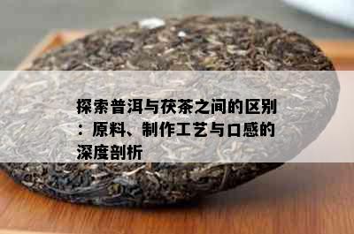 探索普洱与茯茶之间的区别：原料、制作工艺与口感的深度剖析