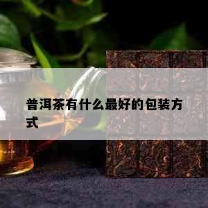 普洱茶有什么更好的包装方式