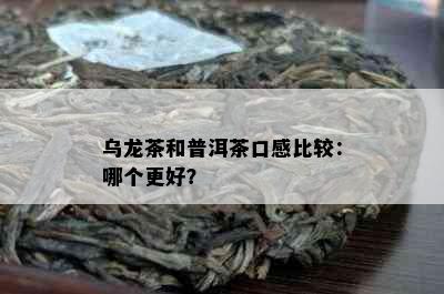 乌龙茶和普洱茶口感比较：哪个更好？