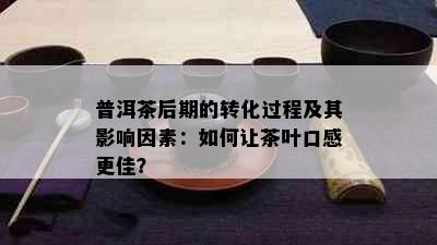 普洱茶后期的转化过程及其影响因素：如何让茶叶口感更佳？