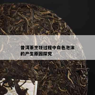 普洱茶烹饪过程中白色泡沫的产生原因探究