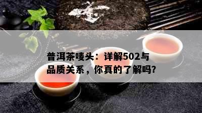 普洱茶唛头：详解502与品质关系，你真的了解吗？