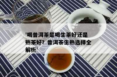 '喝普洱茶是喝生茶好还是熟茶好？普洱茶生熟选择全解析'