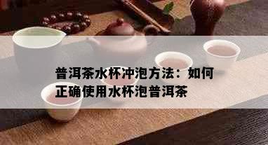 普洱茶水杯冲泡方法：如何正确使用水杯泡普洱茶