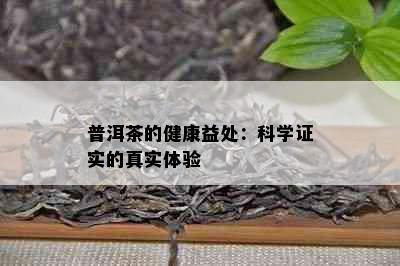 普洱茶的健康益处：科学证实的真实体验