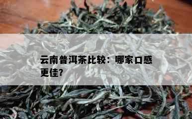 云南普洱茶比较：哪家口感更佳？