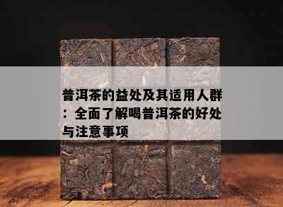 普洱茶的益处及其适用人群：全面了解喝普洱茶的好处与注意事项