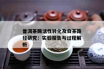 普洱茶酶活性转化及白茶路径研究：实验报告与过程解析