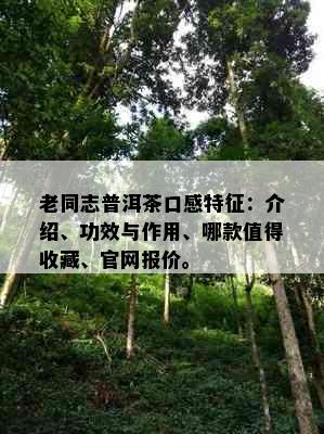 老同志普洱茶口感特征：介绍、功效与作用、哪款值得收藏、官网报价。