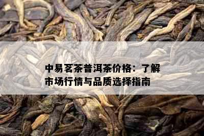 中易茗茶普洱茶价格：了解市场行情与品质选择指南