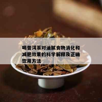 喝普洱茶对油腻食物消化和减肥效果的科学解释及正确饮用方法