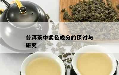 普洱茶中紫色成分的探讨与研究