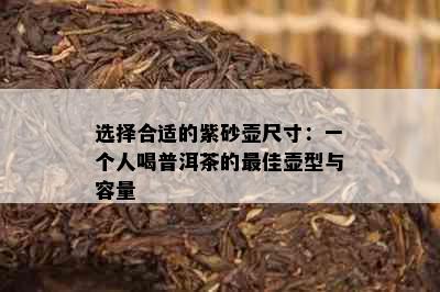 选择合适的紫砂壶尺寸：一个人喝普洱茶的更佳壶型与容量