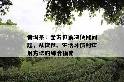 普洱茶：全方位解决便秘问题，从饮食、生活习惯到饮用方法的综合指南