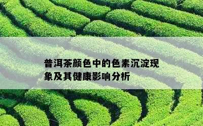 普洱茶颜色中的色素沉淀现象及其健康影响分析